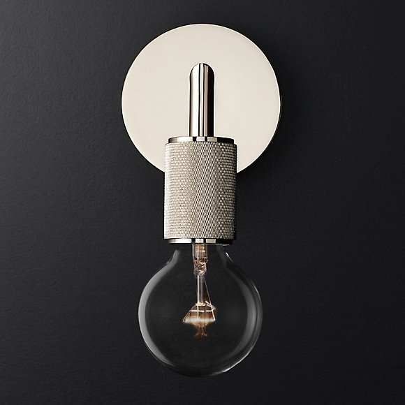 Бра RH Utilitaire Single Sconce Silver Никель в Казани | Loft Concept 