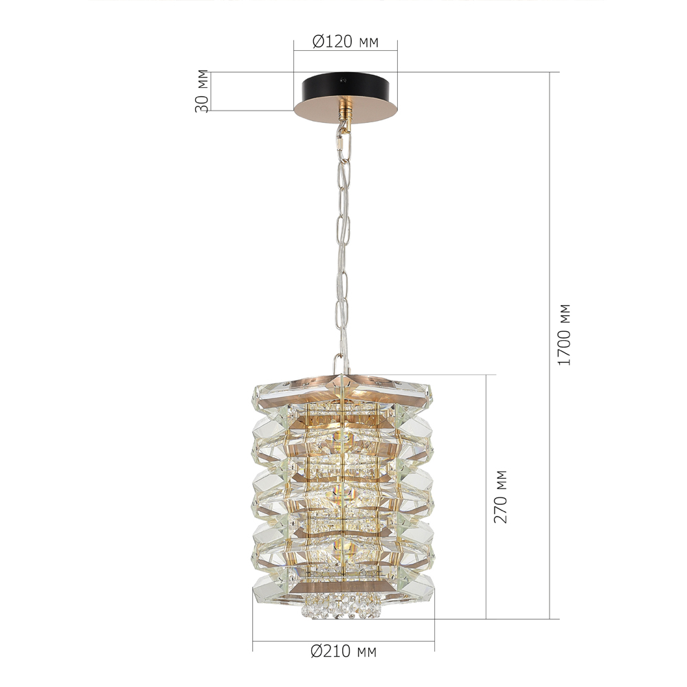 Подвесной светильник в классическом хрустальном обрамлении Light Garland в Казани