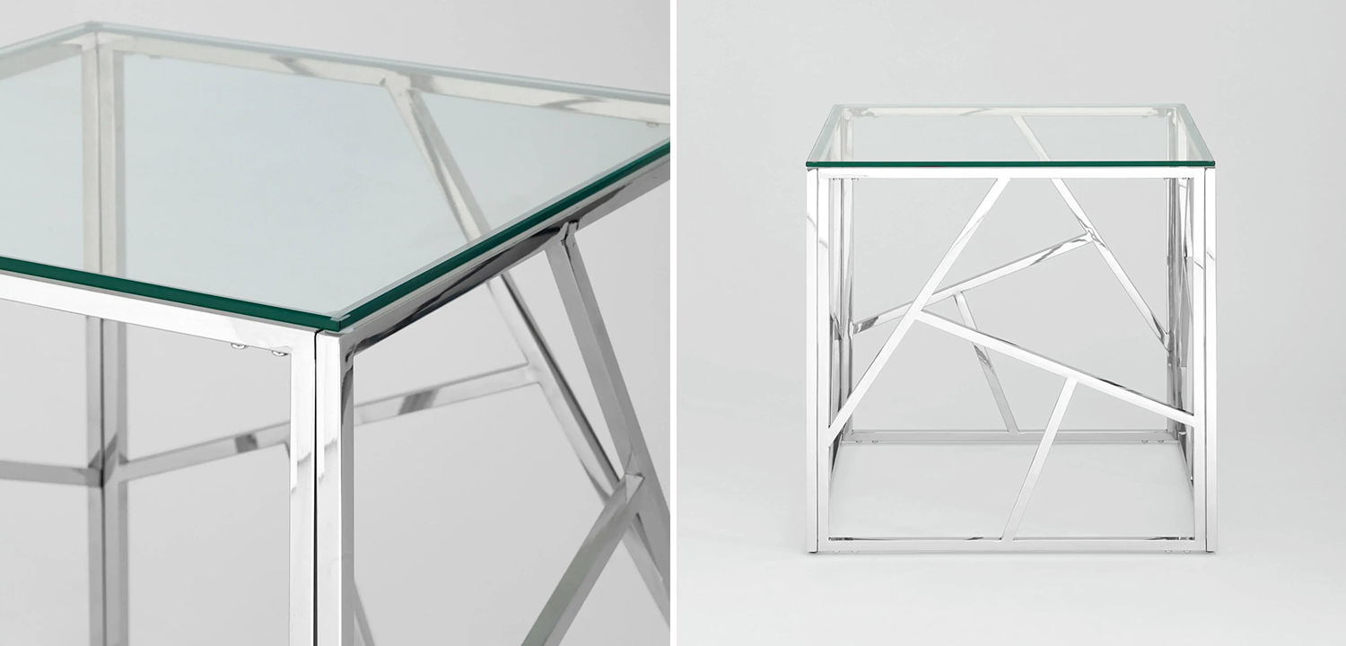 Стол приставной Geometry Serene Phoenix Silver - фото