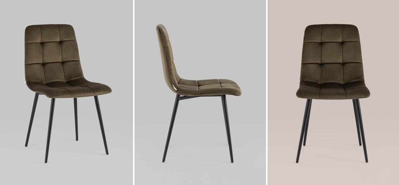 Стул NANCY Chair Коричневый Велюр - фото