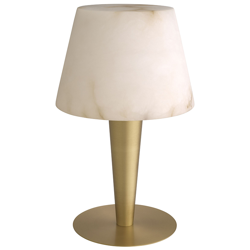 Настольная лампа Eichholtz Table Lamp Scarlette Бежевый Белый Мрамор Bianco Латунь в Казани | Loft Concept 