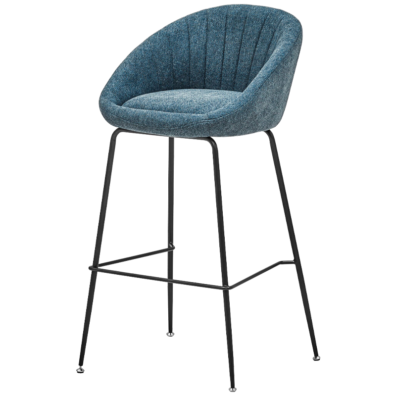 Барный стул Alberto Bar Stool Blue Черный Голубой пастельный в Казани | Loft Concept 