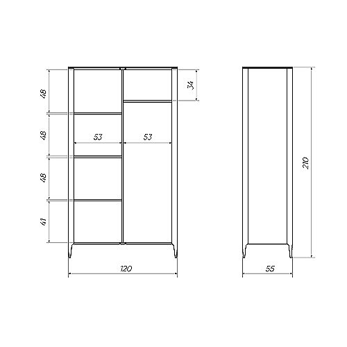 Шкаф двухстворчатый серо-бежевый Type в Казани