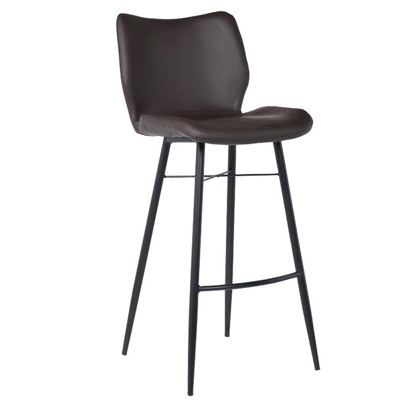 Барный стул Herald Eco Leather Bar Stool Коричневый Черный в Казани | Loft Concept 