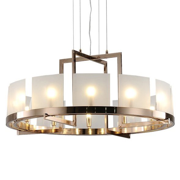 Люстра Powell and bonnell Halo Chandelier Белый Розовое золото в Казани | Loft Concept 