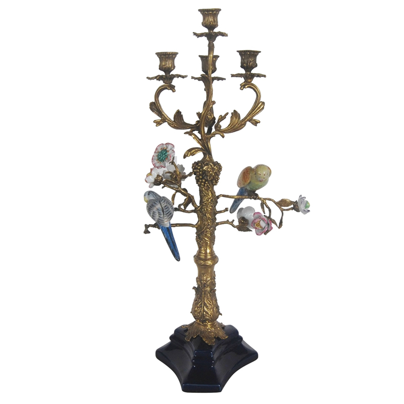 Подсвечник Parrots on a Bronze Tree Candlestick Бронза Мульти в Казани | Loft Concept 