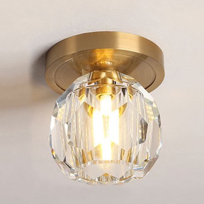 Потолочный светильник RH Boule de Cristal Single ceiling light Латунь Прозрачное Стекло в Казани | Loft Concept 