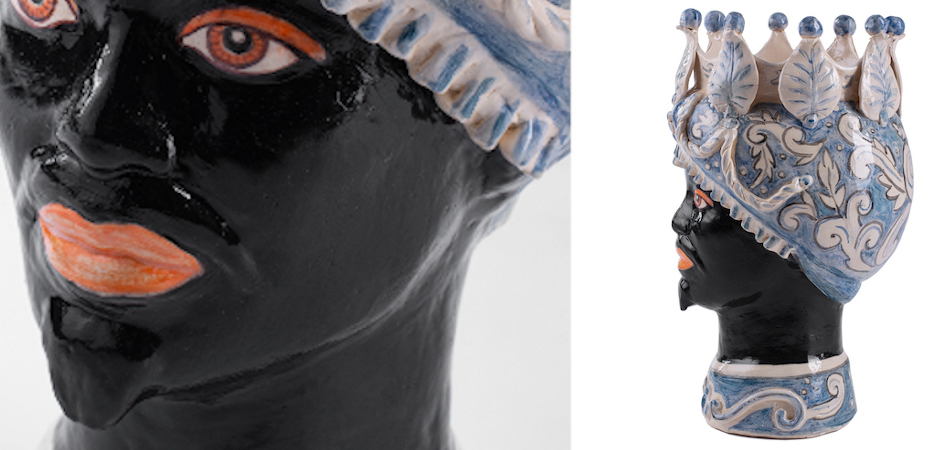 Ваза Бюст Testa di Moro BLU NERO - фото №1