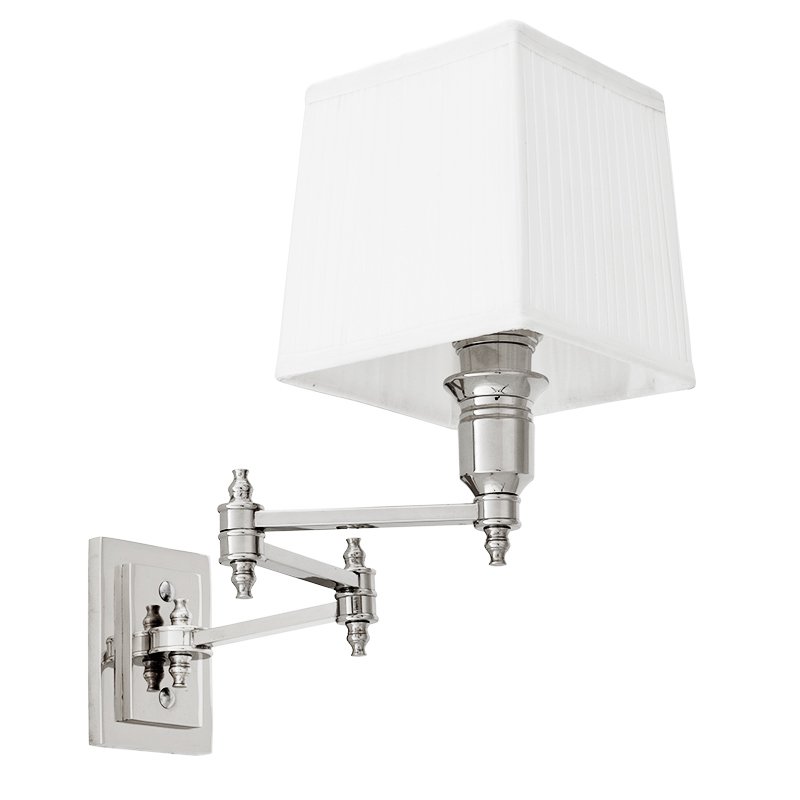 Бра Wall Lamp Lexington Swing Nickel+White Никель Белый в Казани | Loft Concept 