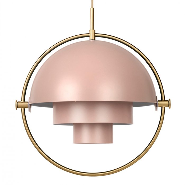 Люстра Louis Weisdorff Gubi Multi-lite Pendant Pink Латунь Дымчатая Роза в Казани | Loft Concept 