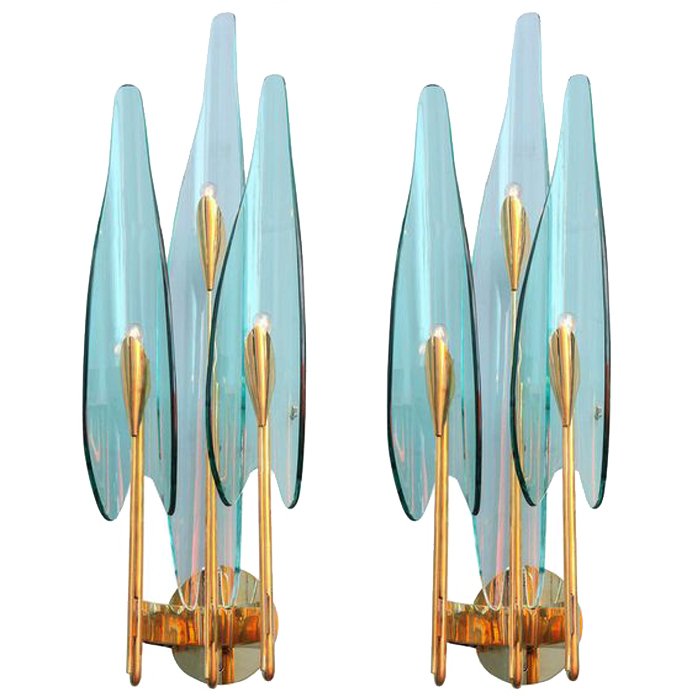 Бра Max Ingrand for Fontana Arte Sconces Золотой Синий в Казани | Loft Concept 