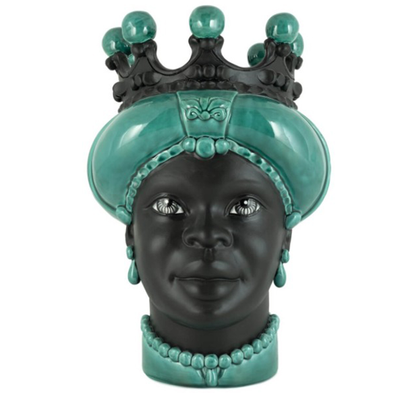 Ваза VASE MORO LADY CROWN DARK green Черный Зеленый в Казани | Loft Concept 