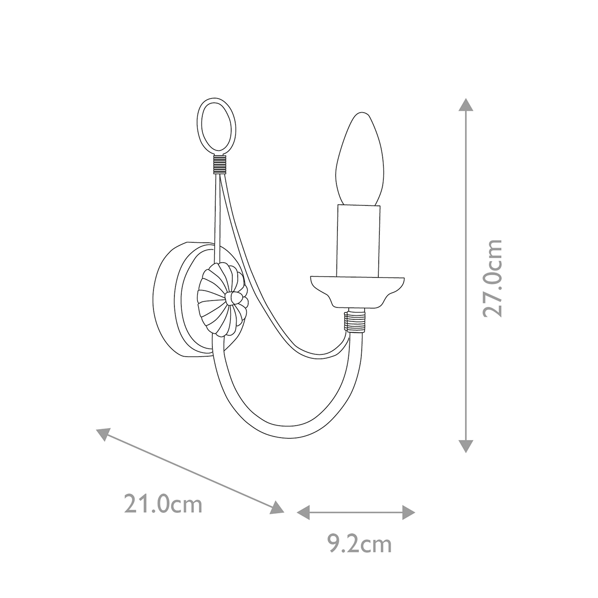 Бра черного цвета с лампой в форме свечи Elstead Lighting в Казани
