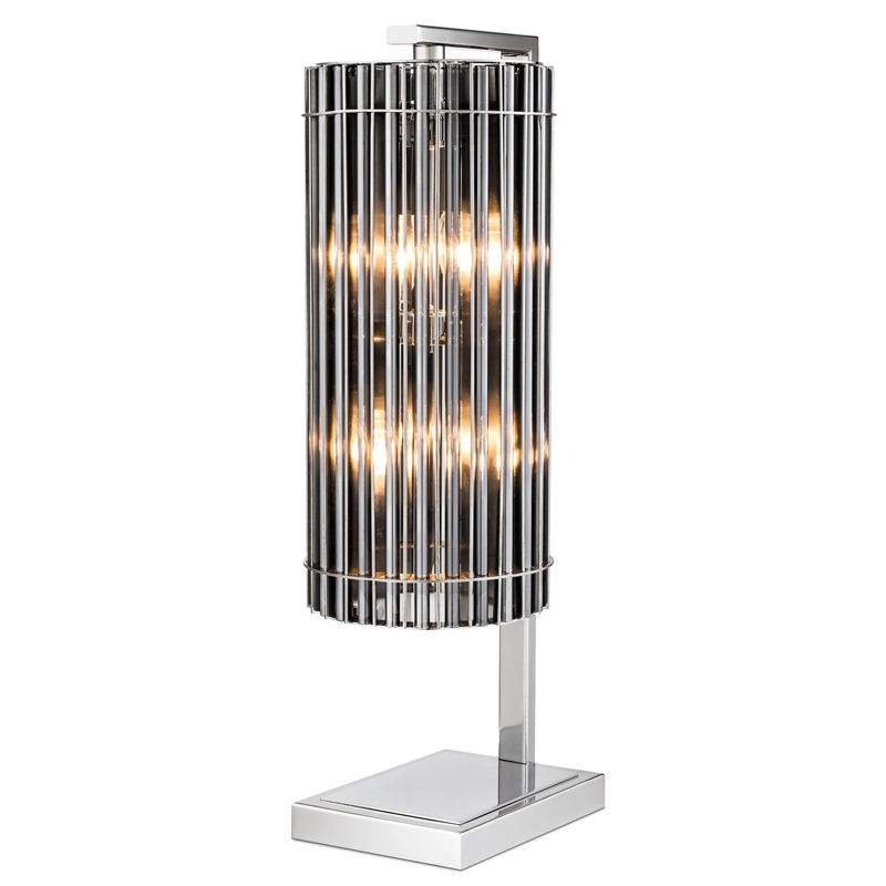 Настольная лампа Eichholtz Table Lamp Pimlico Nickel Никель Стекло Смок в Казани | Loft Concept 