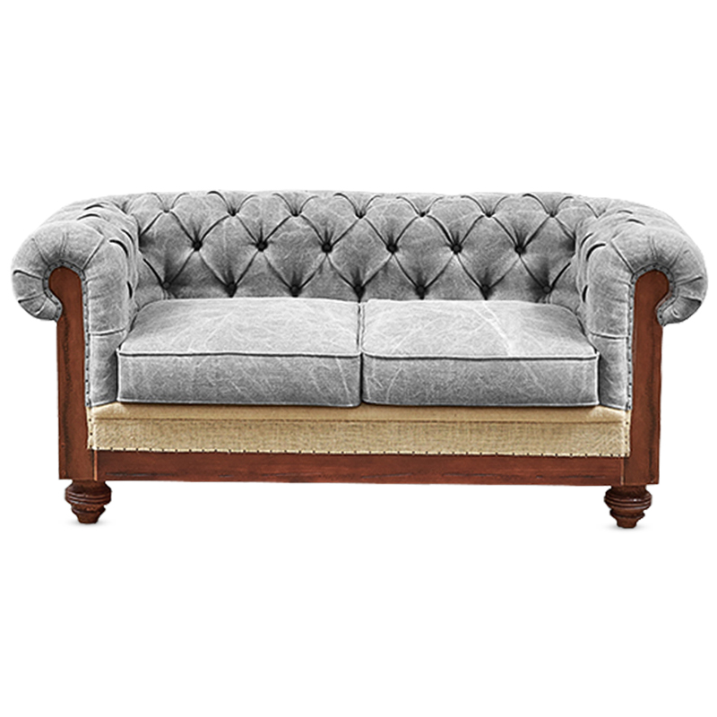 Диван Deconstructed Chesterfield Sofa double Gray Коричневый Бежево-серый Серый в Казани | Loft Concept 