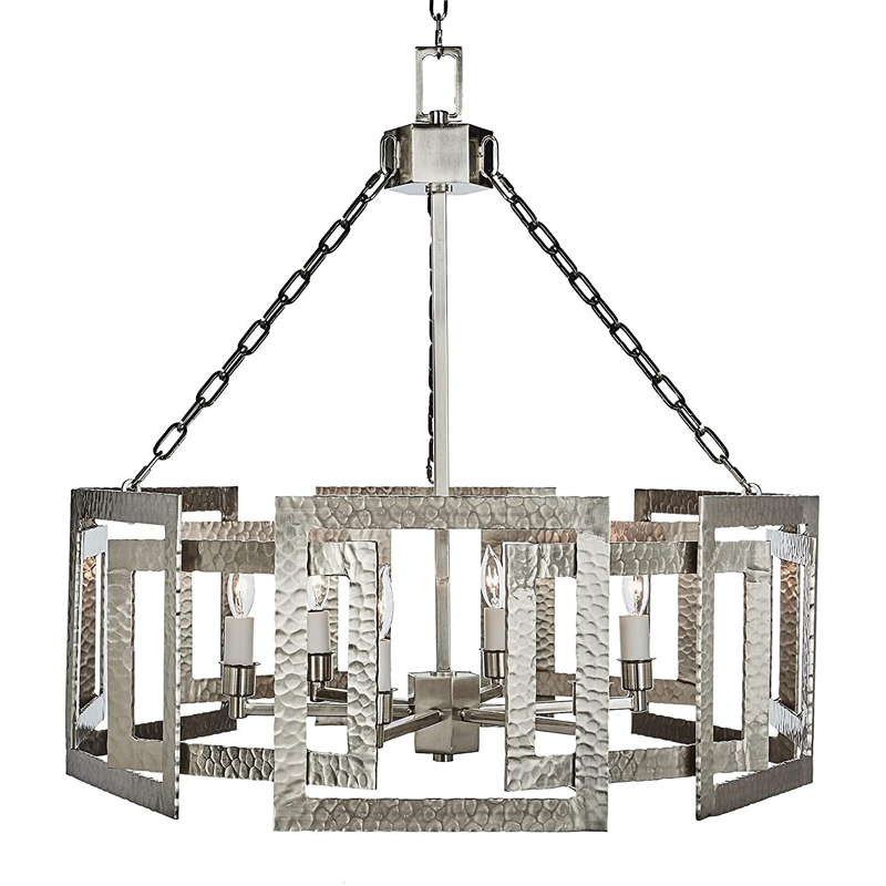 Люстра Textured Cage Pendant Lamp Silver Chandelier Серебряный в Казани | Loft Concept 