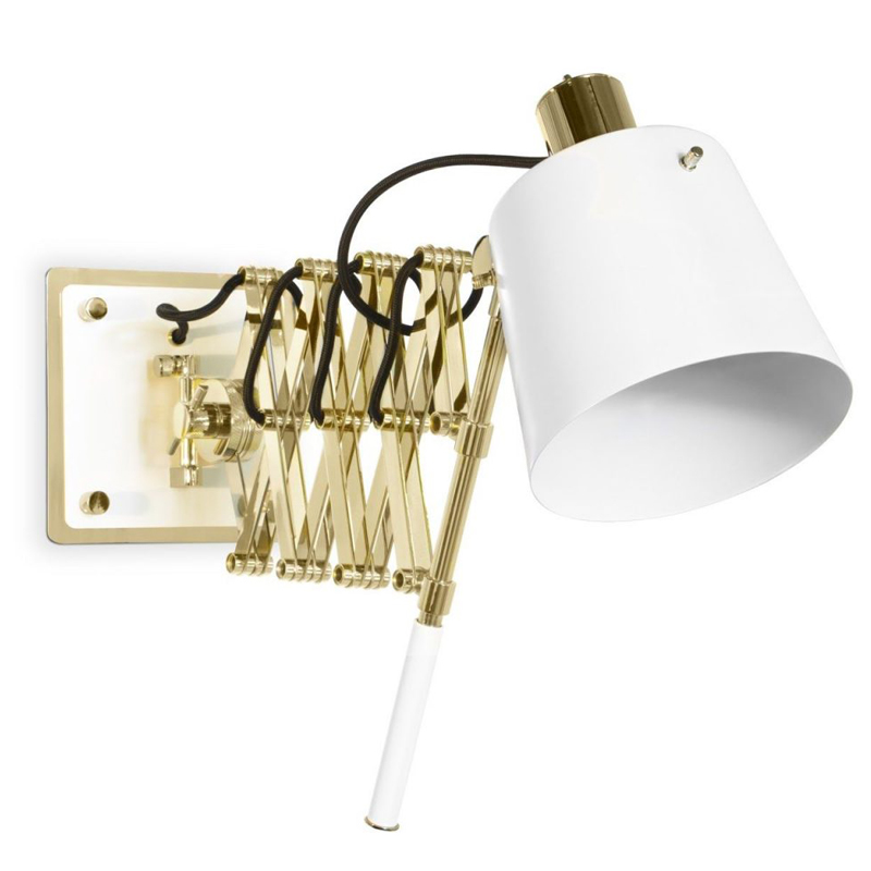 Бра PASTORIUS WALL LAMP White Белый Глянцевое золото в Казани | Loft Concept 