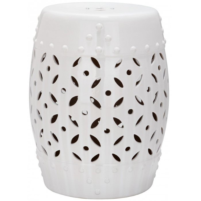 Керамический табурет Coin Lattice Garden Stool - White Белый в Казани | Loft Concept 