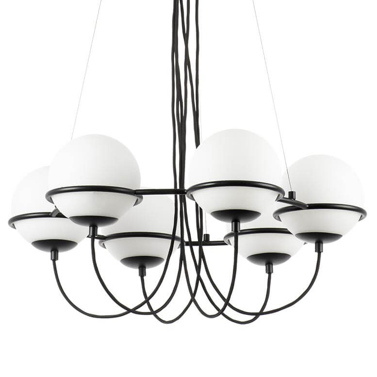 Люстра Melissa Chandelier Black 6 Белый Черный в Казани | Loft Concept 