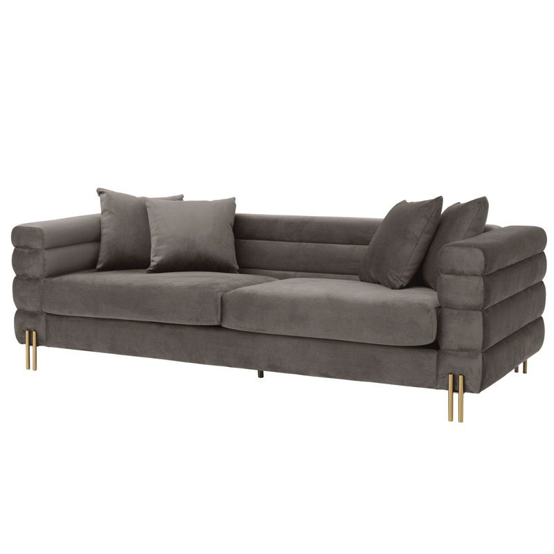 Диван Eichholtz Sofa York grey Серый Латунь в Казани | Loft Concept 