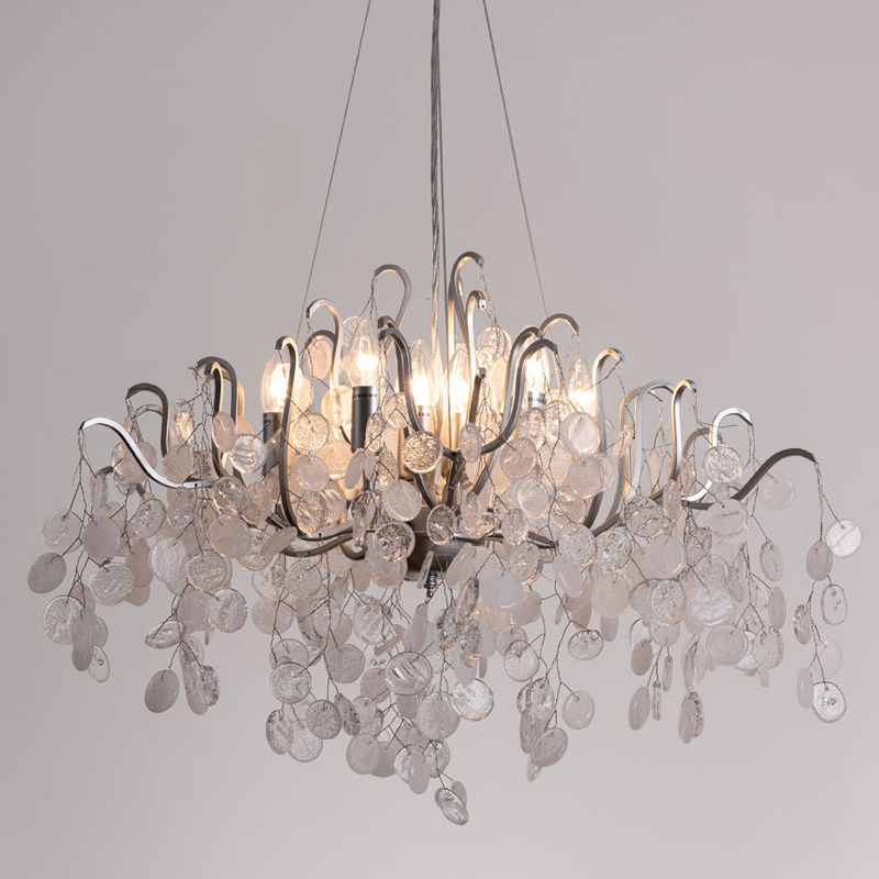 Люстра FAIRYTREE Chandelier Silver 80 Серебряный Прозрачное Стекло в Казани | Loft Concept 