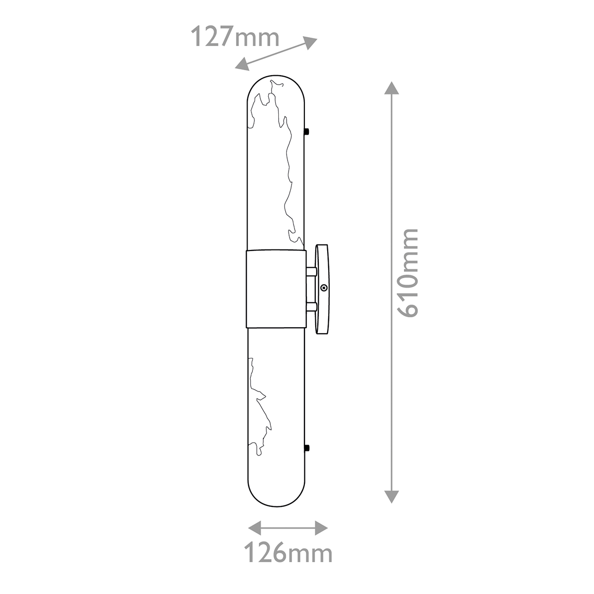 Бра для ванных комнат вертикальное с вытянутым плафоном из алебастра Hinkley в Казани