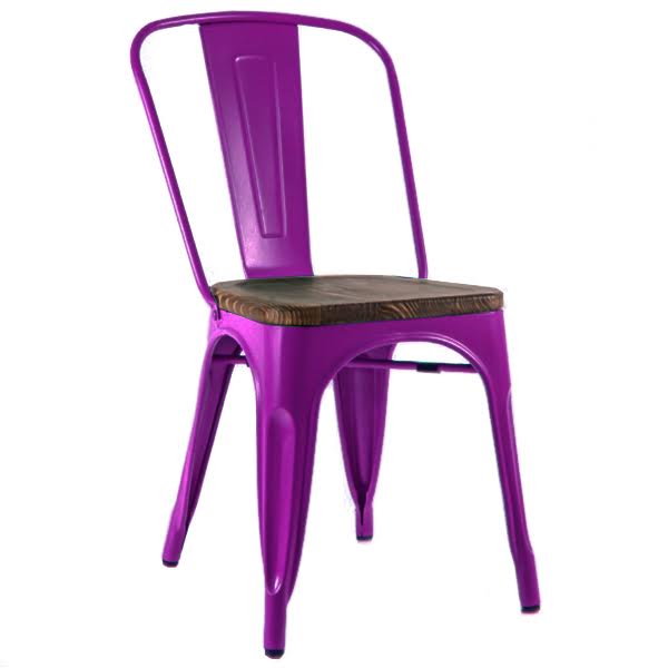 Кухонный стул Tolix Chair Wood Purple Пурпурный Пурпурный Коричневый в Казани | Loft Concept 