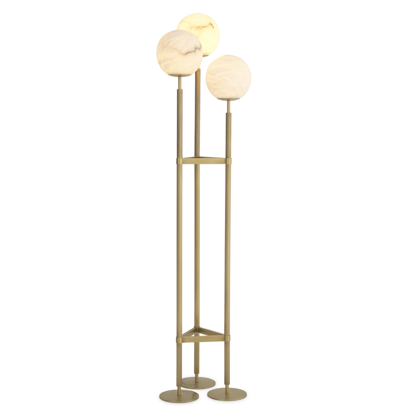 Торшер Eichholtz Floor Lamp Fiori Латунь Белый в Казани | Loft Concept 