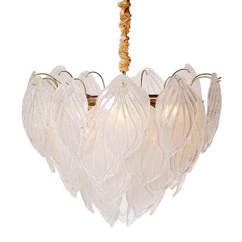 Люстра Textured Glass Chandelier Petal 8 Глянцевое золото в Казани | Loft Concept 