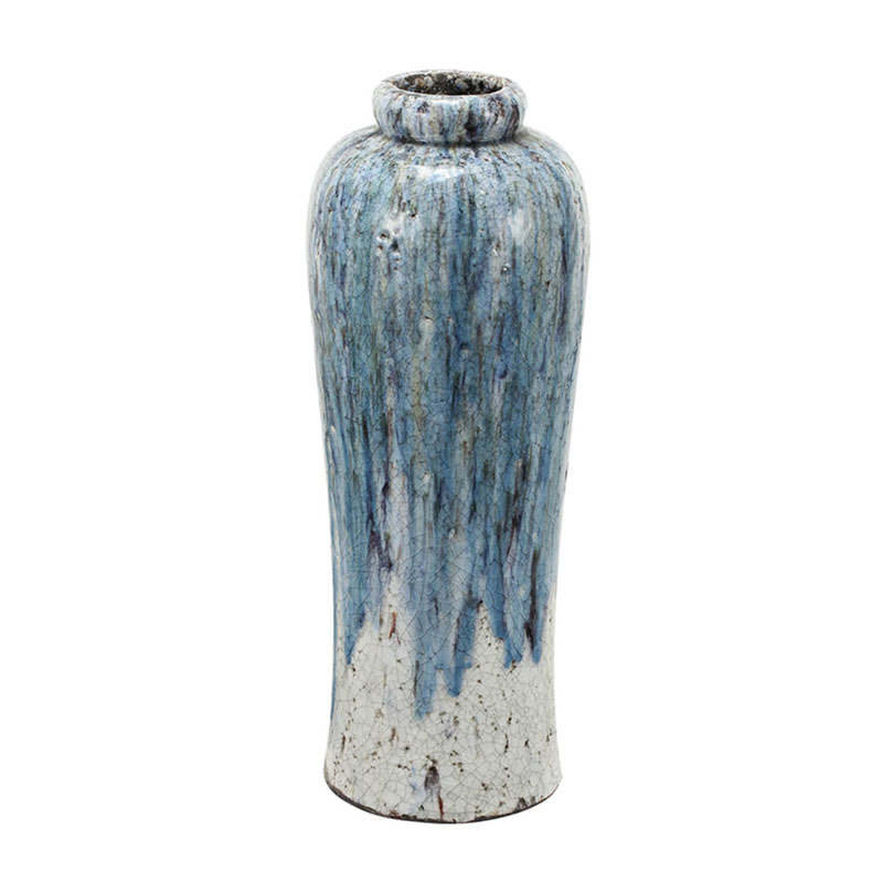 Ваза Terracotta Vase blue-white high Белый Голубой в Казани | Loft Concept 