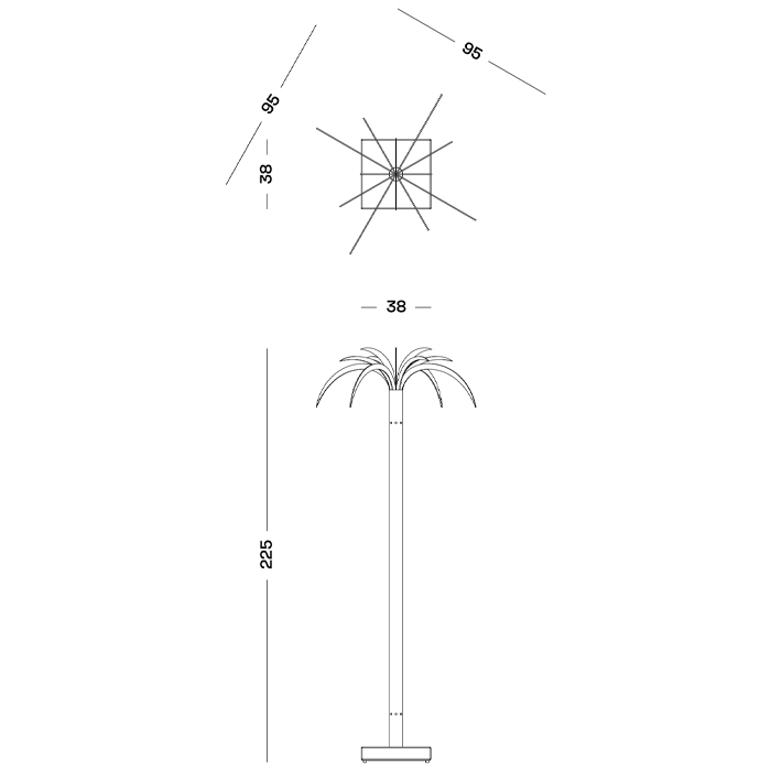 Дизайнерский торшер в виде пальмы Poltronova Sanremo Floor Lamp в Казани