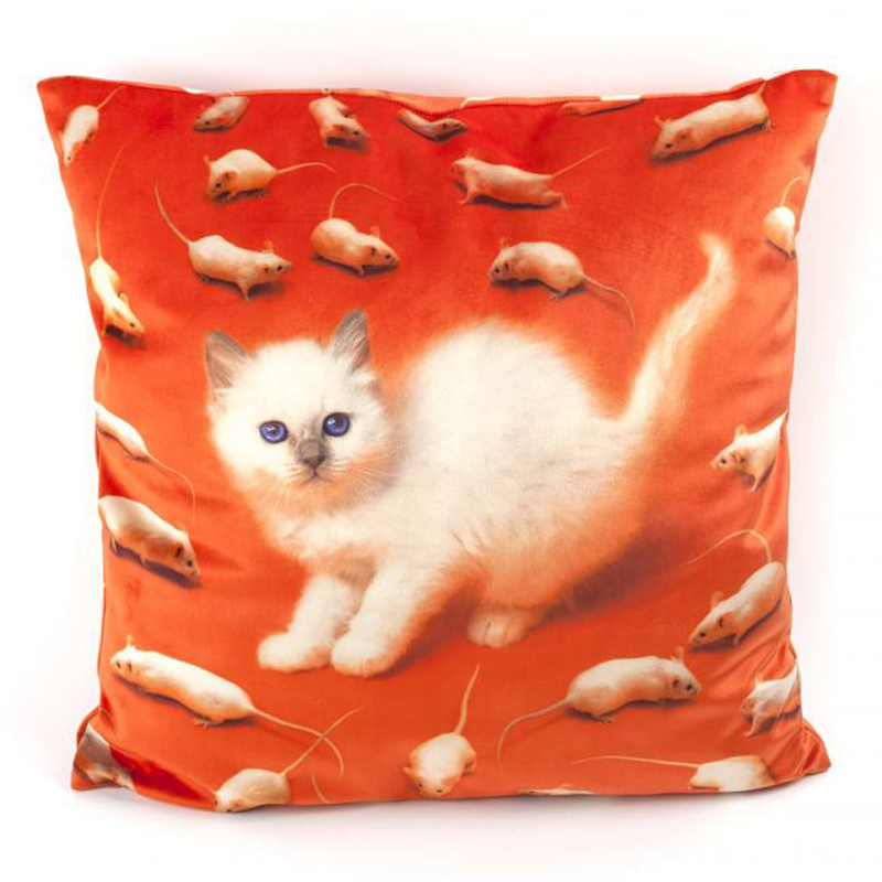 Подушка Seletti Cushion Kitten Мульти в Казани | Loft Concept 