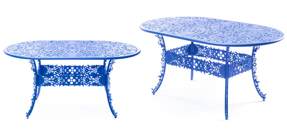 Обеденный стол Industry Collection ALUMINIUM OVAL TABLE – SKY BLUE - фото №2