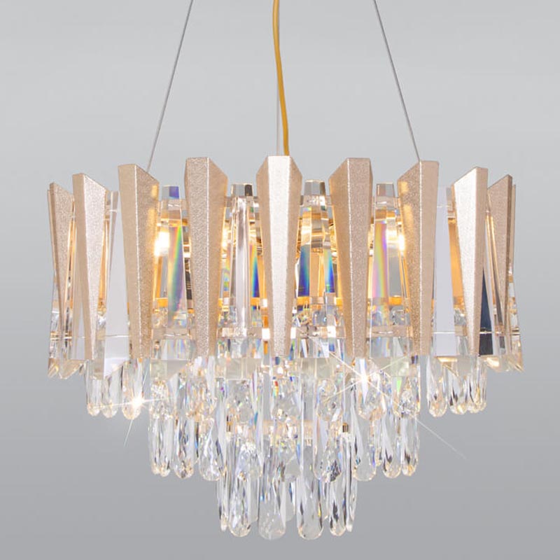 Люстра Crystal Edge Chandelier Прозрачный (Transparent) Золотой в Казани | Loft Concept 