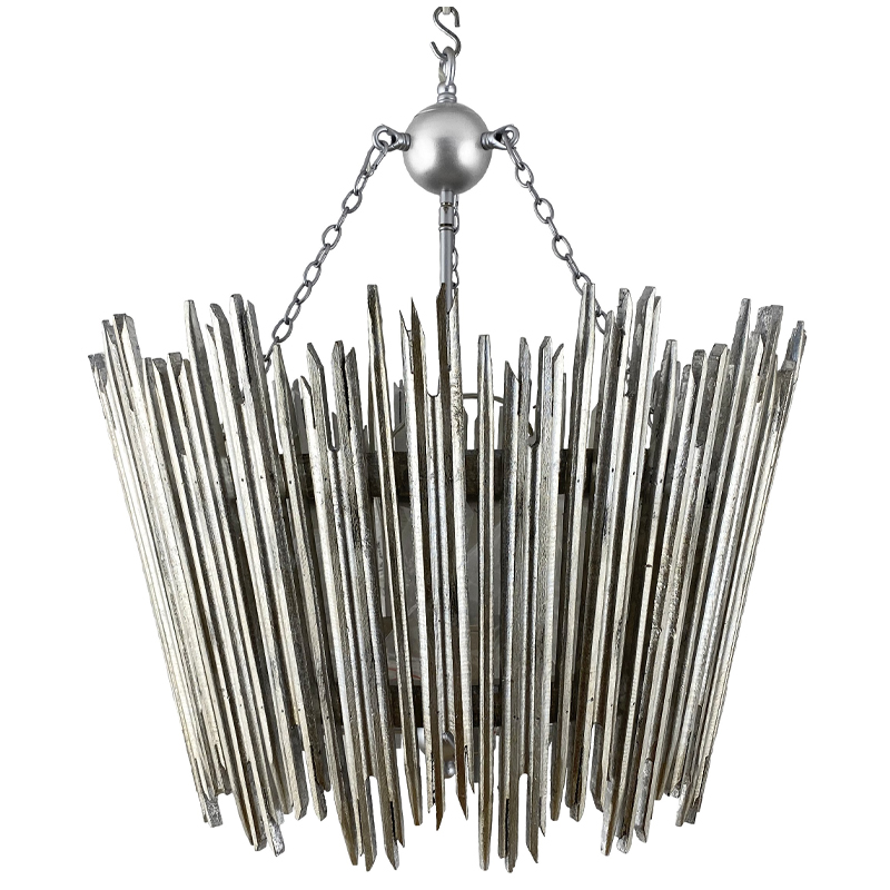 Люстра Ragna Silver Wooden Rods Chandelier Серебряный в Казани | Loft Concept 