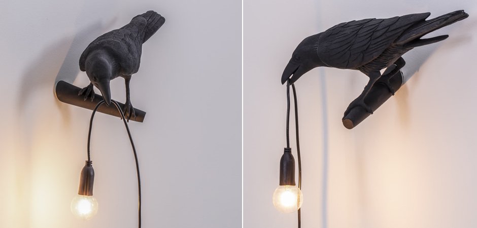 Бра Seletti Bird Lamp Black Looking Бра Seletti Bird Lamp Black Looking - Loft-Concept в Казани
