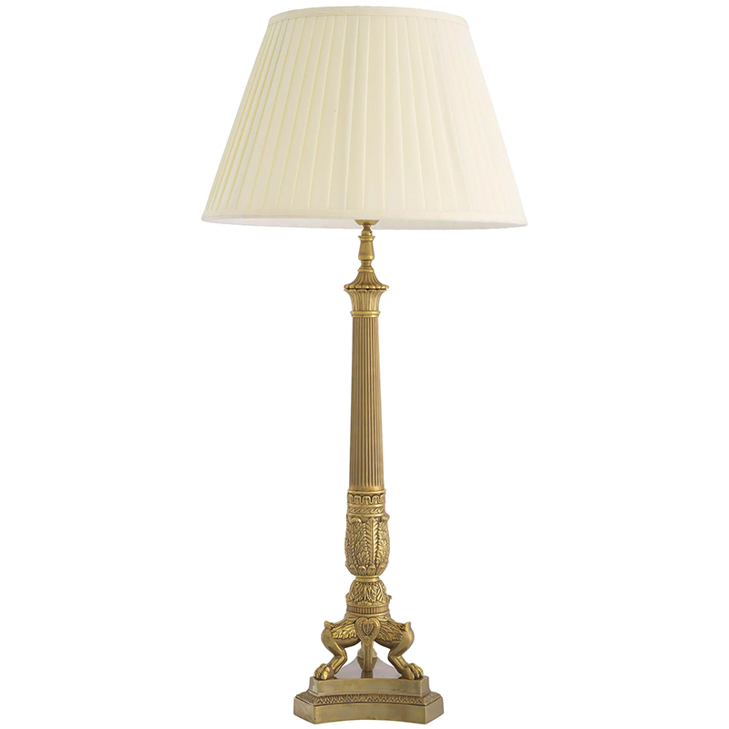 Настольная лампа Eichholtz Table Lamp Marchand Brass Латунь Винтажная латунь Кремовый в Казани | Loft Concept 