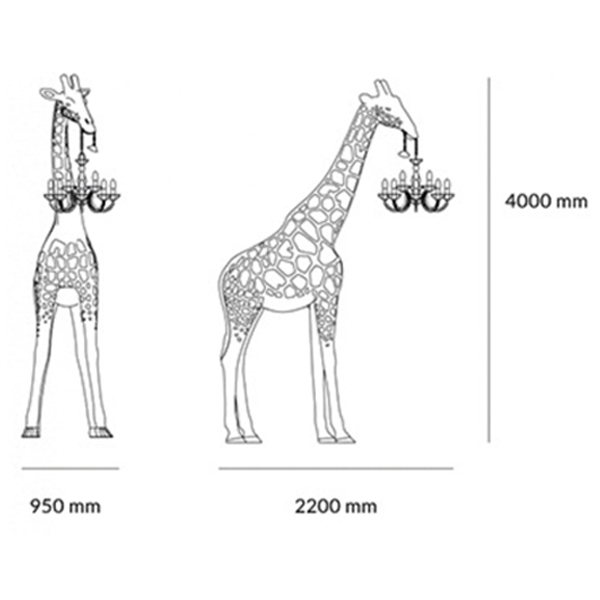 Торшер черный жираф в натуральную величину Giraffe Lamp large size в Казани