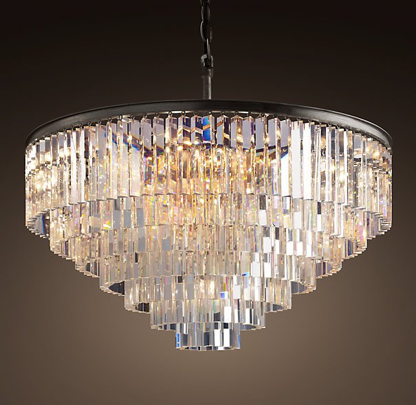 Люстра RH 1920s Odeon Clear Glass Fringe Chandelier - 80, 110 Черный в Казани | Loft Concept 