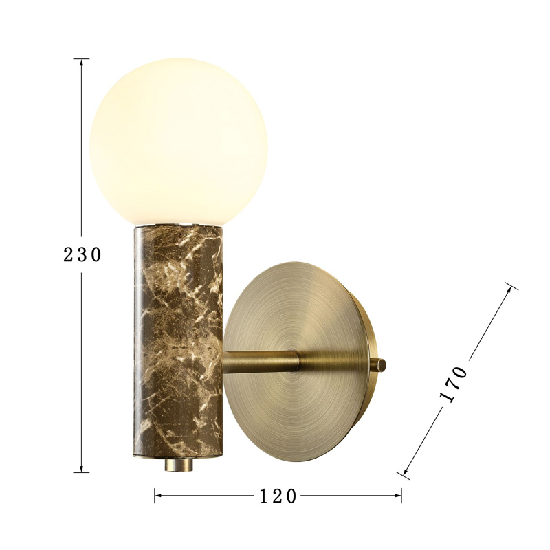 Бра с декором под коричневый мрамор Shaw Marble в Казани
