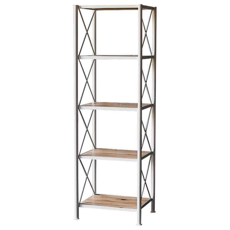 Стеллаж Pheobe White Industrial Metal Rust Rack Белый Древесина в Казани | Loft Concept 