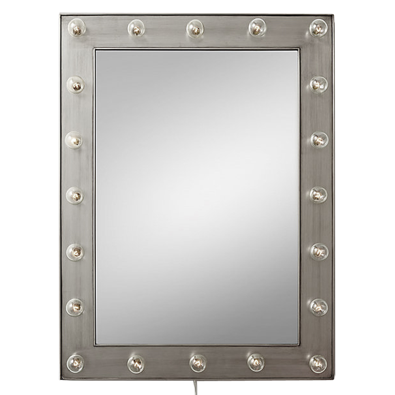 Зеркало с подсветкой Restoration Hardware ILLUMINATED Mirror Pewter Никель Сатин в Казани | Loft Concept 