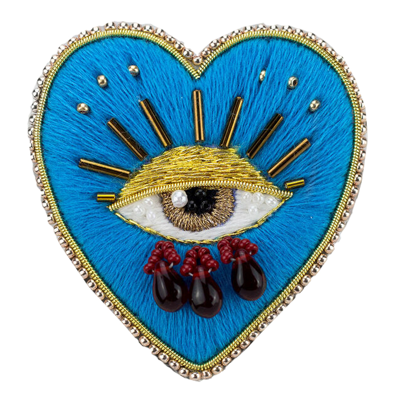 Авторская Брошь Синее Сердце Королевы Brooch Blue Heart Queen Синий в Казани | Loft Concept 