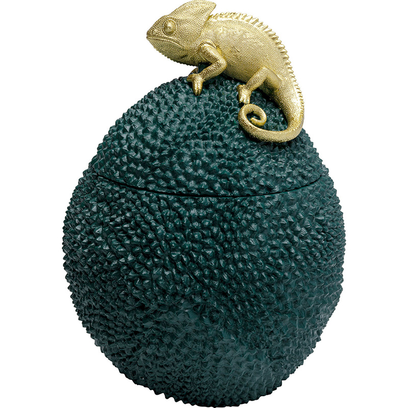 Шкатулка Lizard on tropical fruit Зеленый Золотой в Казани | Loft Concept 