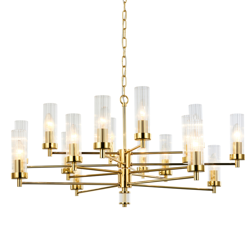 Люстра Jeanette Chandelier Gold 85 Глянцевое золото Прозрачный в Казани | Loft Concept 