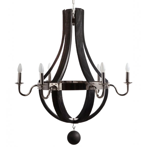 Люстра RH Wine Barrel chandelier Polished nickel Черный в Казани | Loft Concept 