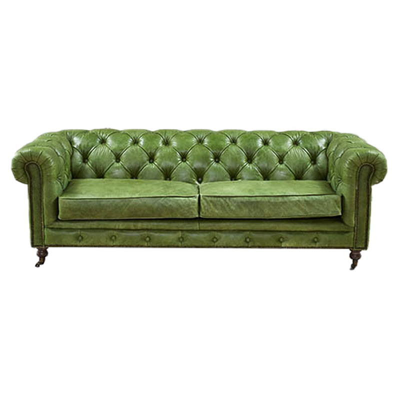 Диван Chesterfield leather Sofa green Зеленый в Казани | Loft Concept 