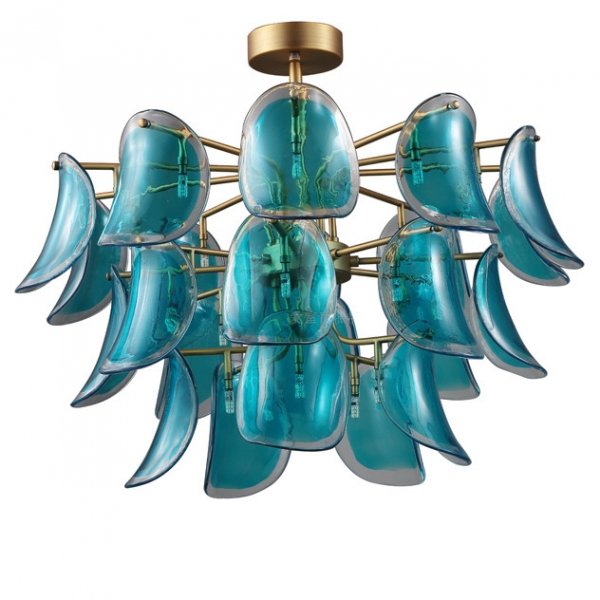 Люстра Sea Siren Chandelier Глянцевое золото Бирюзовый в Казани | Loft Concept 