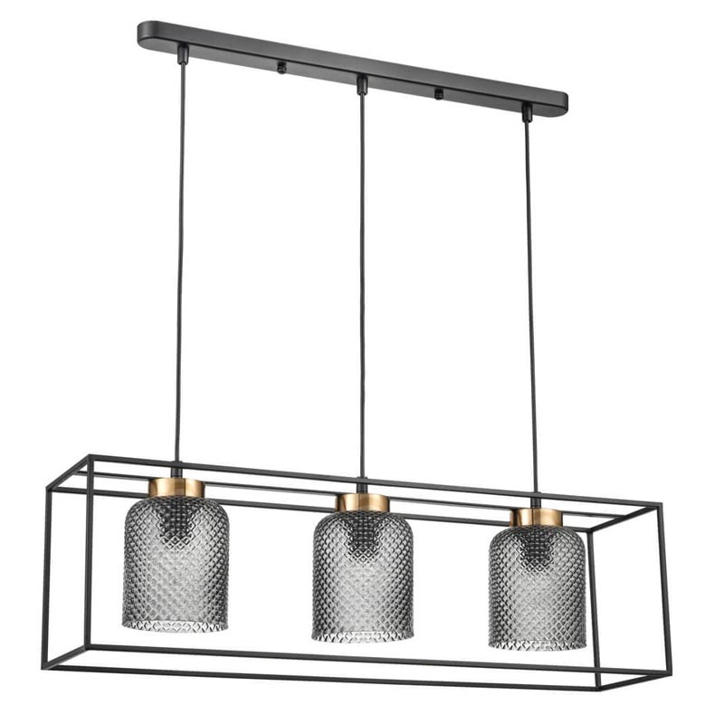 Люстра Myron Chandelier rectangular Черный Дымчатый (Smoke) в Казани | Loft Concept 