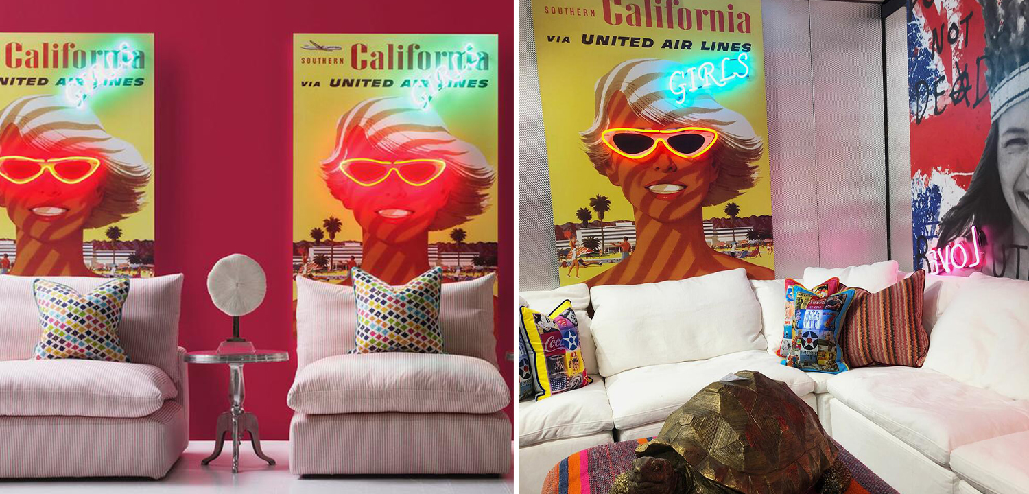 Неоновый Ретро Постер California Girls - фото